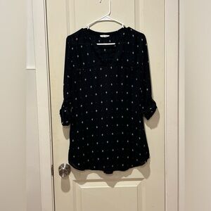 Maurices Dark Blouse with Light Pattern